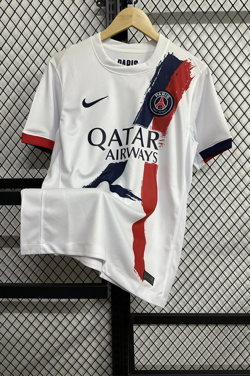 24-25 season Paris jersey away white No. 29 Barcola football jersey